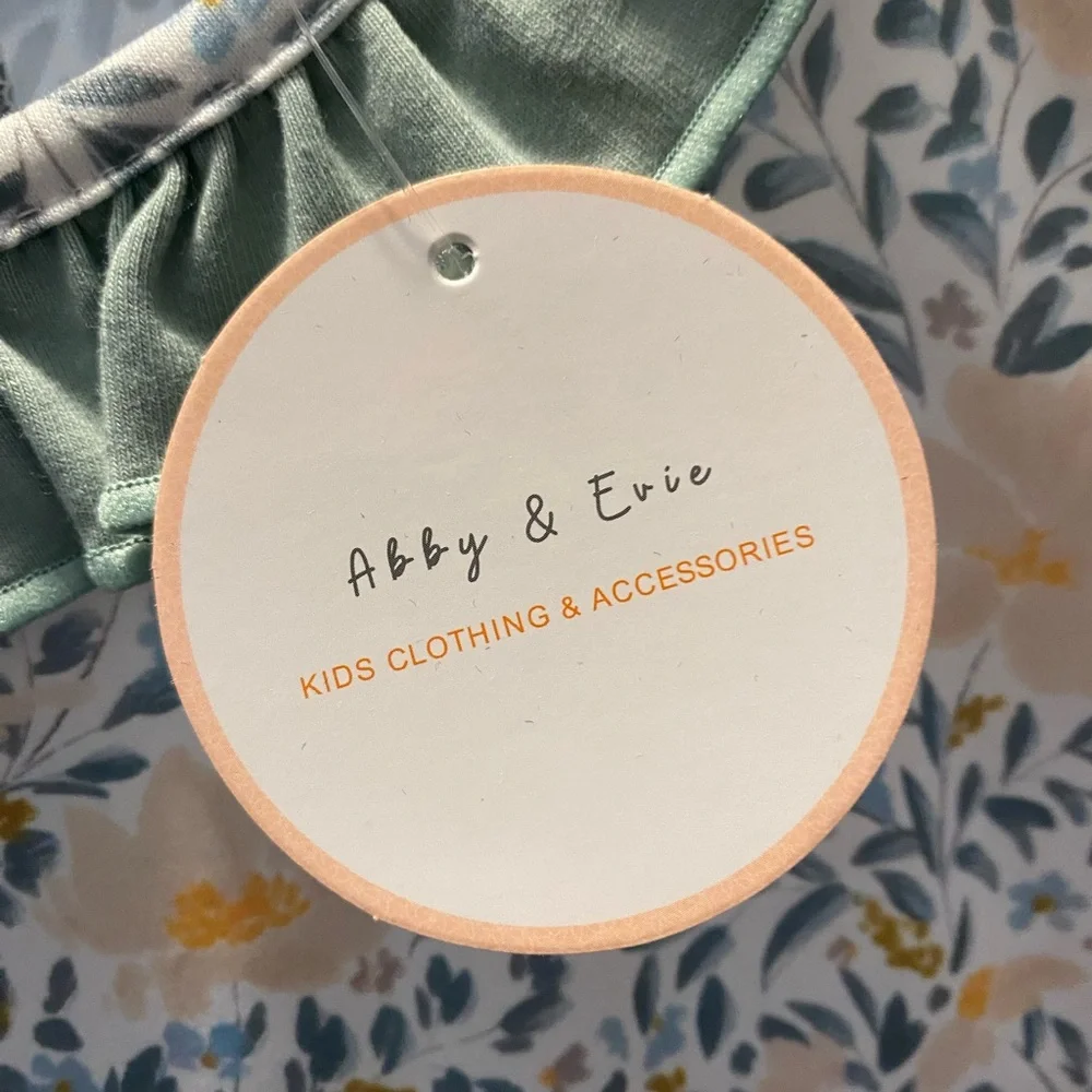 Abby & Evie Floral Sleeveless Kids Dress NWT Size 5 - Picture 3 of 6
